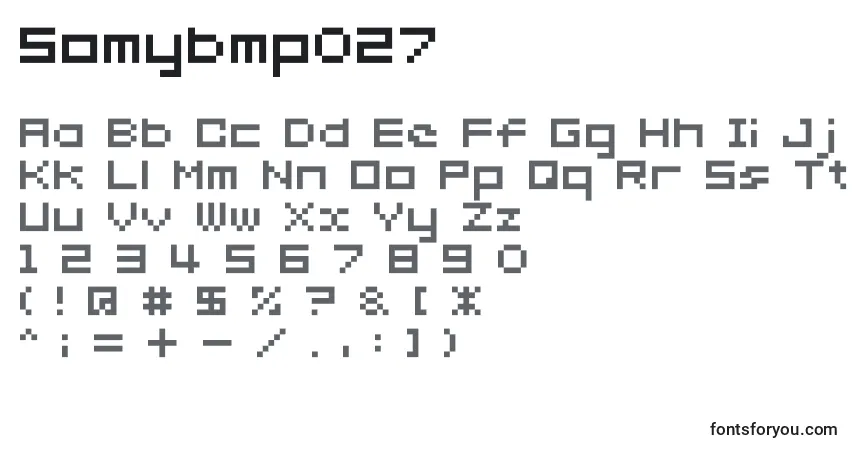 Шрифт Somybmp027 – алфавит, цифры, специальные символы