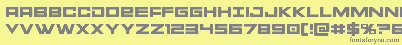 フォントMontroc – 黄色の背景に灰色の文字