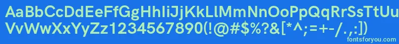 HkgroteskBoldlegacy Font – Green Fonts on Blue Background