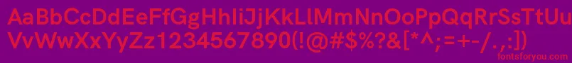 HkgroteskBoldlegacy-Schriftart – Rote Schriften auf violettem Hintergrund
