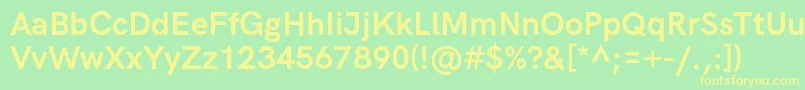 HkgroteskBoldlegacy-Schriftart – Gelbe Schriften auf grünem Hintergrund