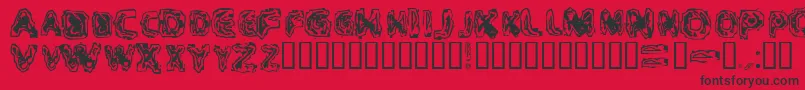 Fonte CriticalMass – fontes pretas em um fundo vermelho