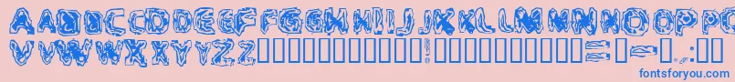フォントCriticalMass – ピンクの背景に青い文字