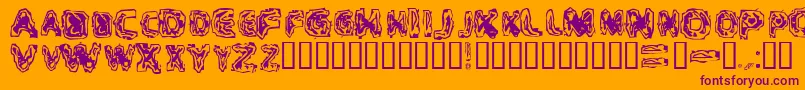 CriticalMass-Schriftart – Violette Schriften auf orangefarbenem Hintergrund