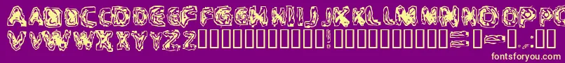 CriticalMass-Schriftart – Gelbe Schriften auf violettem Hintergrund