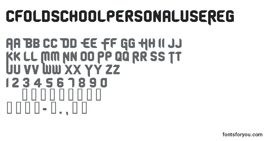 Шрифт CfoldschoolpersonaluseReg – алфавит, цифры, специальные символы