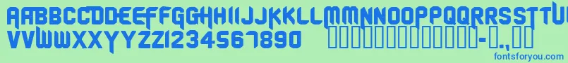 CfoldschoolpersonaluseReg Font – Blue Fonts on Green Background