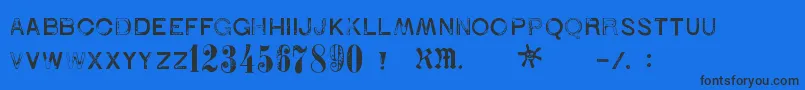 Шрифт 1938Stempel – чёрные шрифты на синем фоне