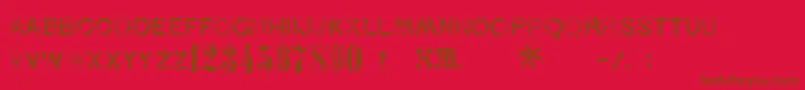 1938Stempel Font – Brown Fonts on Red Background