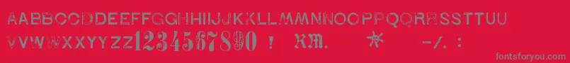 1938Stempel-Schriftart – Graue Schriften auf rotem Hintergrund
