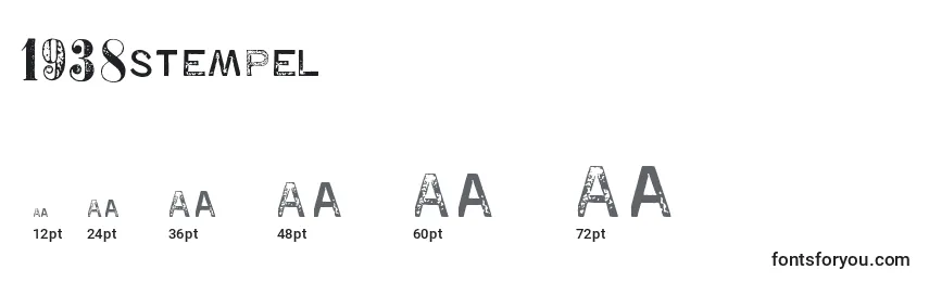 1938Stempel (67216) Font Sizes
