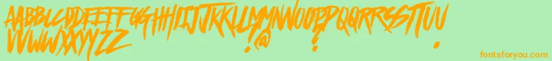 HazeDarkDemo Font – Orange Fonts on Green Background