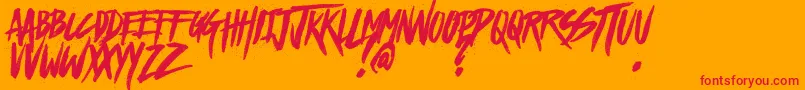 HazeDarkDemo Font – Red Fonts on Orange Background