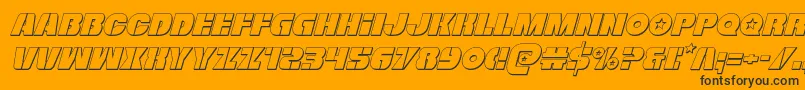 Freedomfighter3Dital Font – Black Fonts on Orange Background