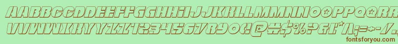 Freedomfighter3Dital Font – Brown Fonts on Green Background