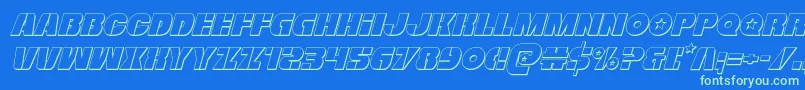 Freedomfighter3Dital Font – Green Fonts on Blue Background