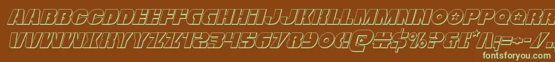 Freedomfighter3Dital Font – Green Fonts on Brown Background