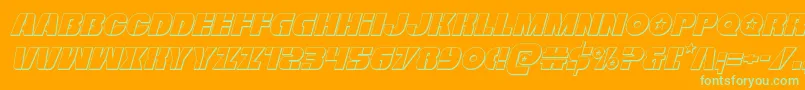 Freedomfighter3Dital Font – Green Fonts on Orange Background