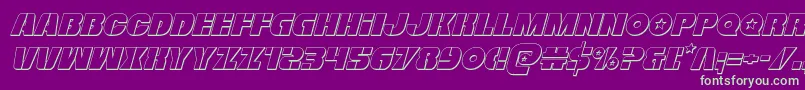 Freedomfighter3Dital Font – Green Fonts on Purple Background