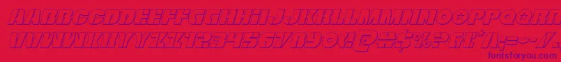 Freedomfighter3Dital Font – Purple Fonts on Red Background