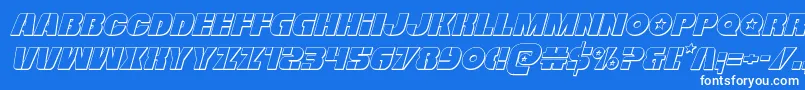 Freedomfighter3Dital Font – White Fonts on Blue Background