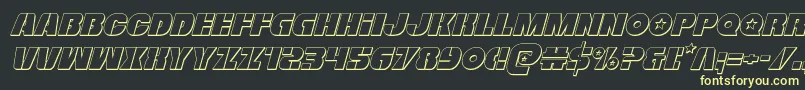 Freedomfighter3Dital Font – Yellow Fonts on Black Background