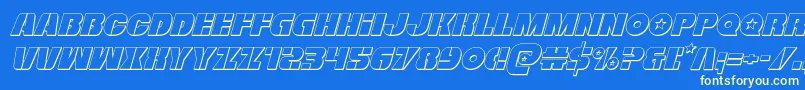 Freedomfighter3Dital Font – Yellow Fonts on Blue Background