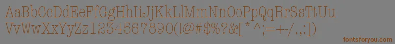 Czcionka ItcAmericanTypewriterLtLightCondensed – brązowe czcionki na szarym tle