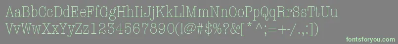 Fonte ItcAmericanTypewriterLtLightCondensed – fontes verdes em um fundo cinza