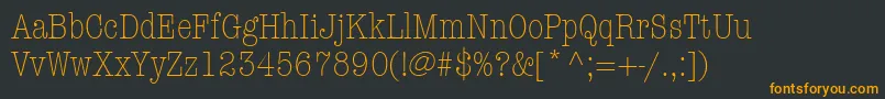 Шрифт ItcAmericanTypewriterLtLightCondensed – оранжевые шрифты на чёрном фоне