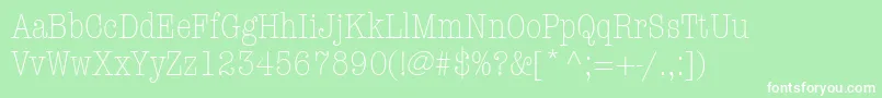 ItcAmericanTypewriterLtLightCondensed Font – White Fonts on Green Background