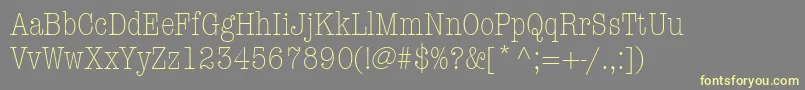フォントItcAmericanTypewriterLtLightCondensed – 黄色のフォント、灰色の背景