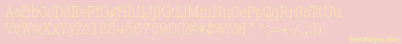 ItcAmericanTypewriterLtLightCondensed Font – Yellow Fonts on Pink Background