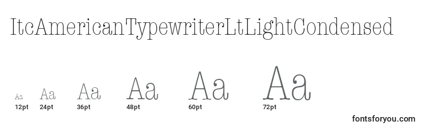ItcAmericanTypewriterLtLightCondensed Font Sizes