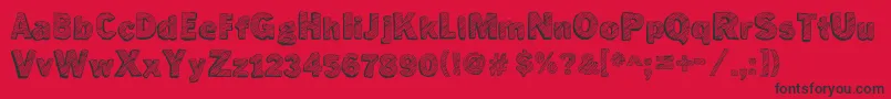 Nottunedtv Font – Black Fonts on Red Background