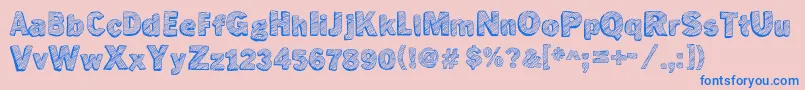 Nottunedtv Font – Blue Fonts on Pink Background