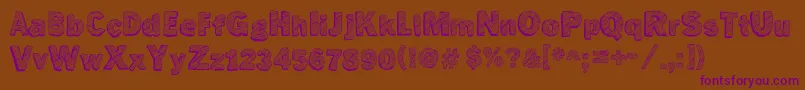Nottunedtv-Schriftart – Violette Schriften auf braunem Hintergrund