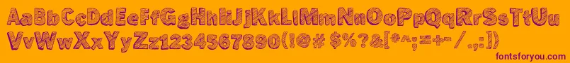 Nottunedtv Font – Purple Fonts on Orange Background