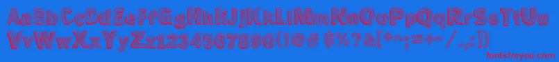 Шрифт Nottunedtv – красные шрифты на синем фоне