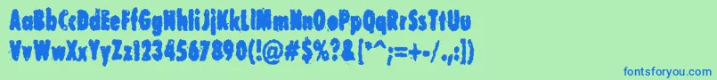 CorruptDotGov Font – Blue Fonts on Green Background