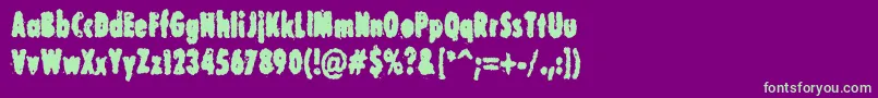 CorruptDotGov Font – Green Fonts on Purple Background