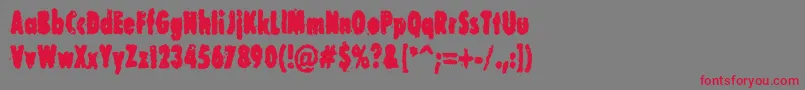 CorruptDotGov-Schriftart – Rote Schriften auf grauem Hintergrund