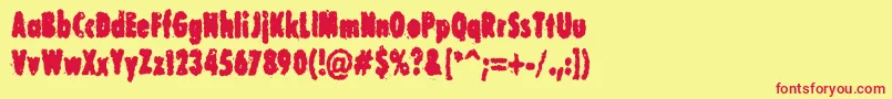 Шрифт CorruptDotGov – красные шрифты на жёлтом фоне