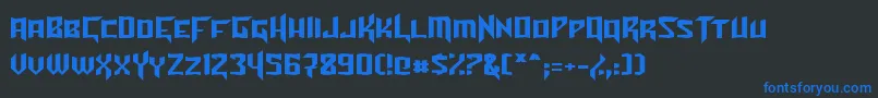 TurokNormal-Schriftart – Blaue Schriften auf schwarzem Hintergrund