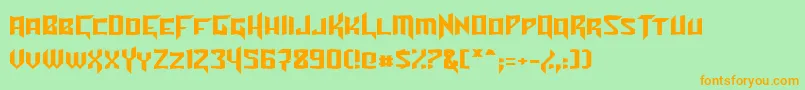 TurokNormal-Schriftart – Orangefarbene Schriften auf grünem Hintergrund