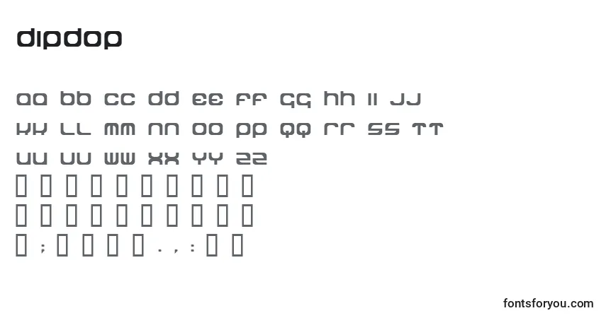 Schriftart Dipdop – Alphabet, Zahlen, spezielle Symbole