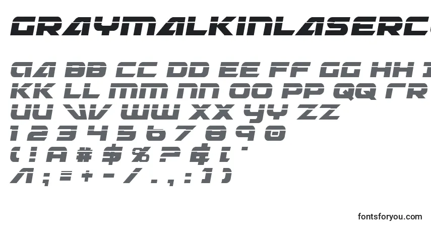Czcionka GraymalkinLaserCondensed – alfabet, cyfry, specjalne znaki