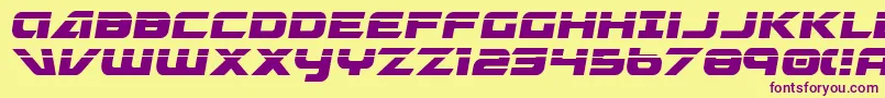 GraymalkinLaserCondensed Font – Purple Fonts on Yellow Background