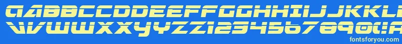 Fonte GraymalkinLaserCondensed – fontes amarelas em um fundo azul