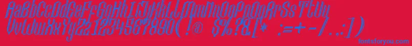 Lancastercastle Font – Blue Fonts on Red Background